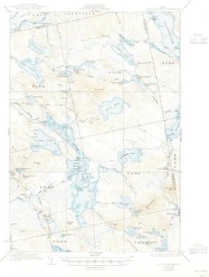 Nicatous Lake ME topo map, 1:62500 Scale, 15 X 15 Minute, Historical, 1934, Updated 1948, 20.9 x 17 in