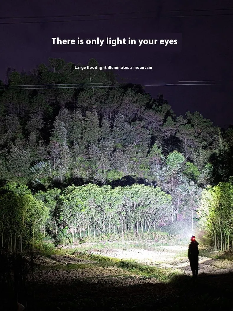 Night Fishing, high-Power Lightweight Spotlight, Ultra Bright LED Headlights, Motion sensors, Waterproof and scalable Headlights, Outdoor Camping and cyclin (White Light,Mini)