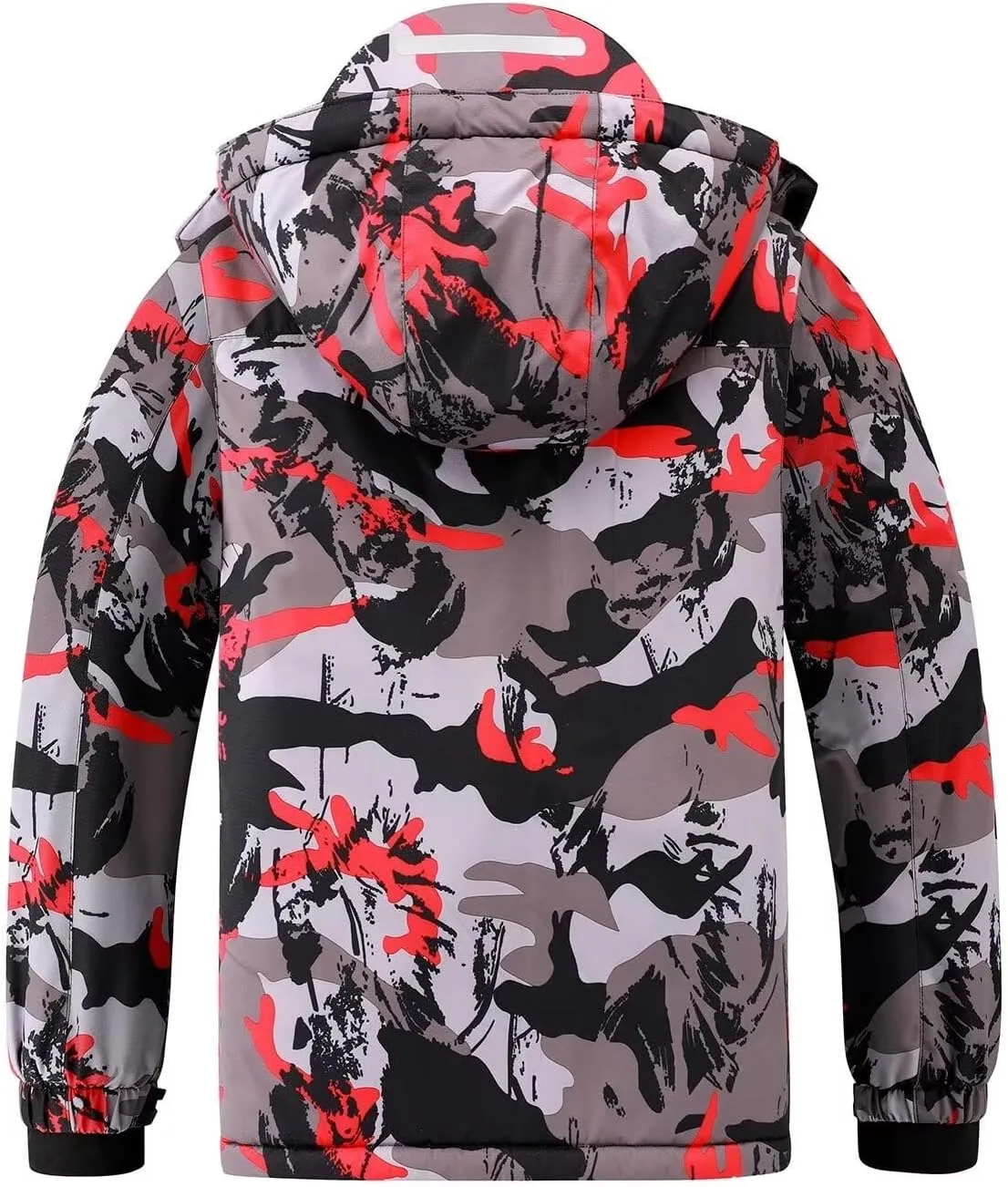 OHSNMAKSL Boy's Waterproof Ski Jacket Warm Winter Snow Coat Kids Fleece Snowboarding Jackets Thick Hooded Windproof Coats