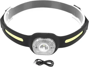 OUKENS COB Headlamp, Rechargeable Headlamps, Lightweight Head Lamp Silicone Headlamp Adjustable Light USB Charging COB Sensing Lamp for Outdoor Running Fishing