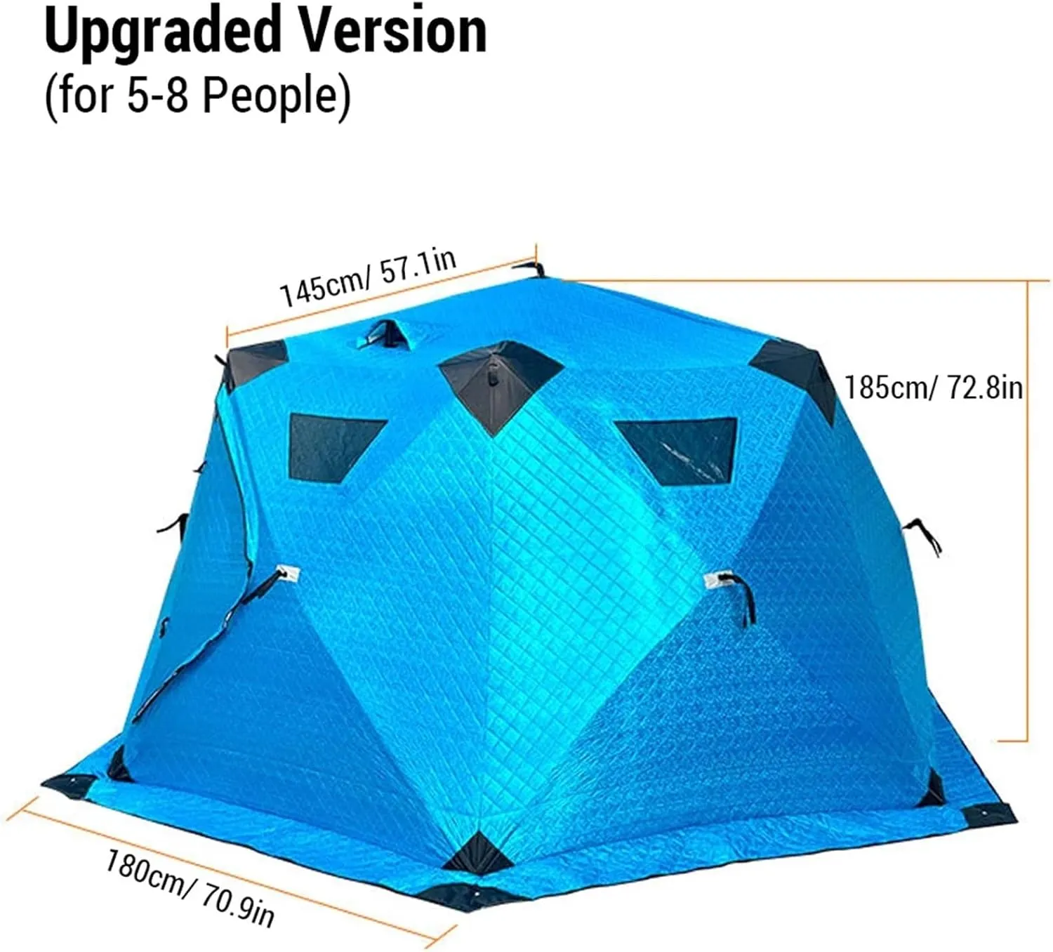 Outdoor Camping Ice Fishing Tent Insulated Quick Set Up Winter Fishing Tent Compatible with 5-8 People Camping Hiking Fishing Sport Events (Blue s)