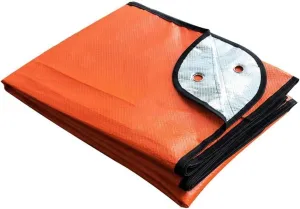 Outdoor Camping Survival Blanket Insulated Thermal Reflective Tarp 82.7x59.1inch Non-Woven Waterproof Shelter for Hiking Hunting Beach Park(Orange)