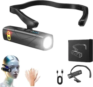Outdoor Hiking Ultra Bright Headlights,1000 Lumens Ear-Mounted LED Headlamp,Motion Sensor & 5 Lighting Modes,Rechargeable Led Head Torch Headband Flashlight for Adults,IPX4 Waterproof,10Hours Runtime