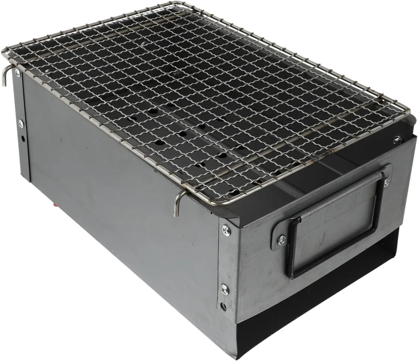 Outdoor Portable Bbq Grill with Mesh Accessory Durable Iron Alloy Design for Camping Tailgating Easy to Resistant for Bonfire Activities and Backyard