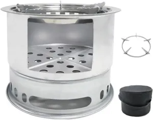Outdoor Portable Fire Pit, Camping Wood Stoves, Outdoor Charcoal Stove, Detachable Windproof Wood Burning Stove, for Backpack,Fishing, Heating and Cooking