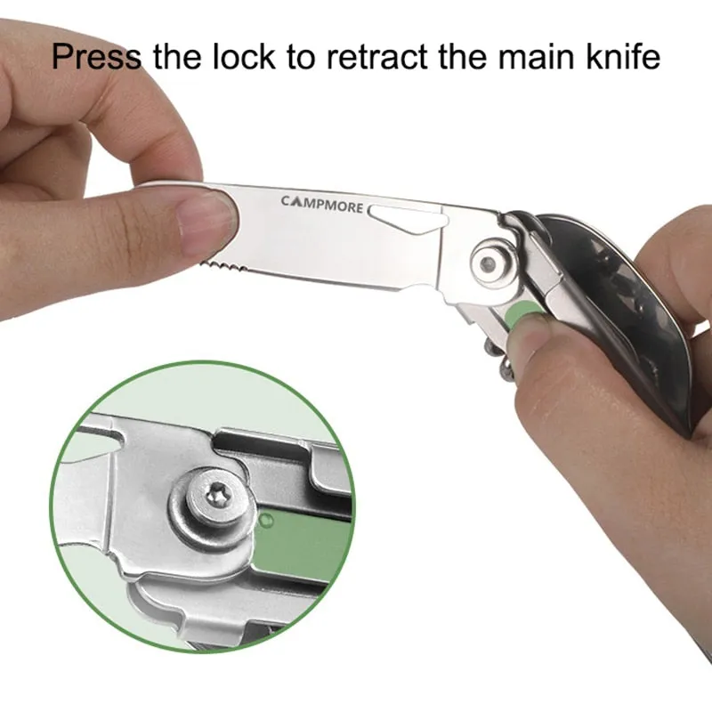 Outdoor Tableware Multi-function Portable Knife Fork Spoon Bottle Opener Foldable Cutlery Camping Equipment