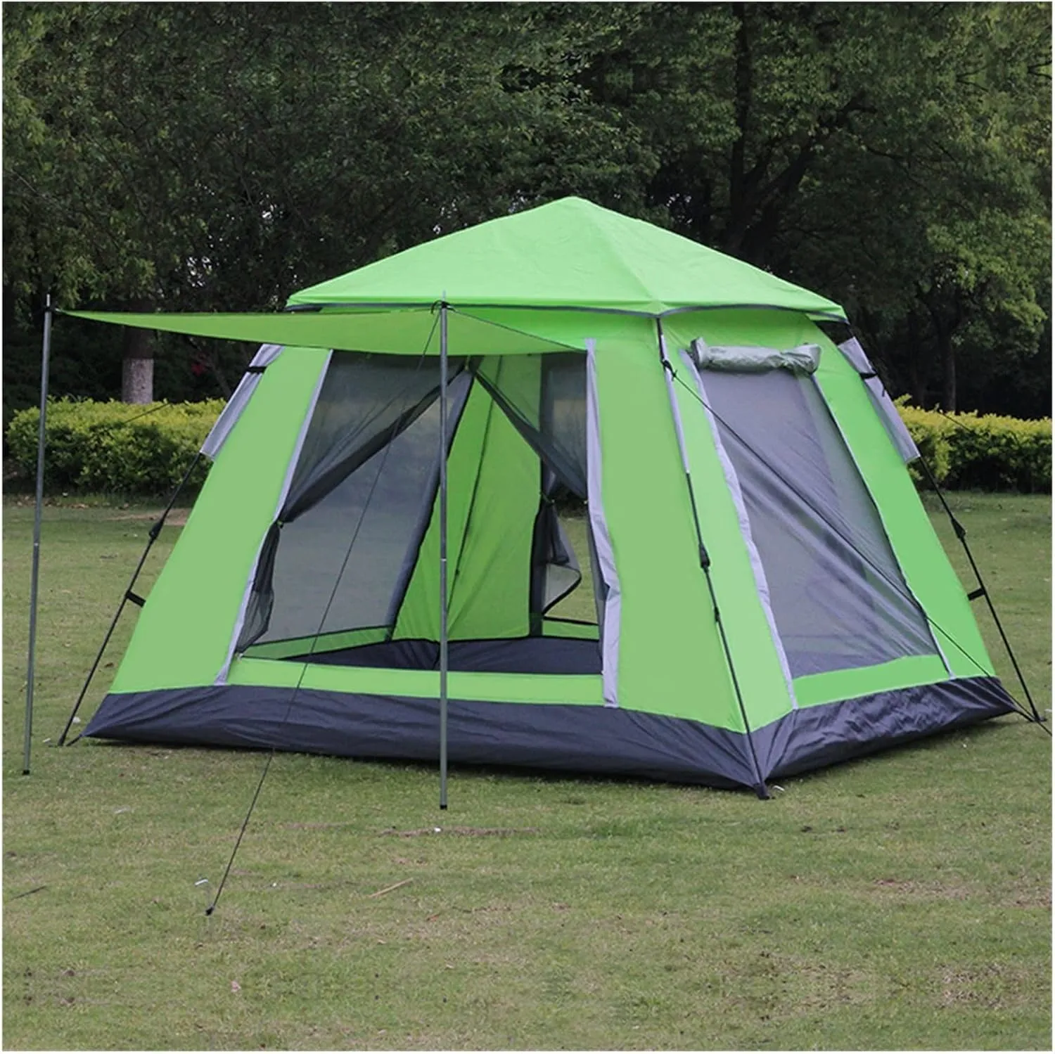 Outdoor Tent 4-5 Person Large Space Automatic Opening Outdoor Camping Tents Double Layer Waterproof 4 Season Tent for Hiking Family Party (Color : Blue) (Light Green)