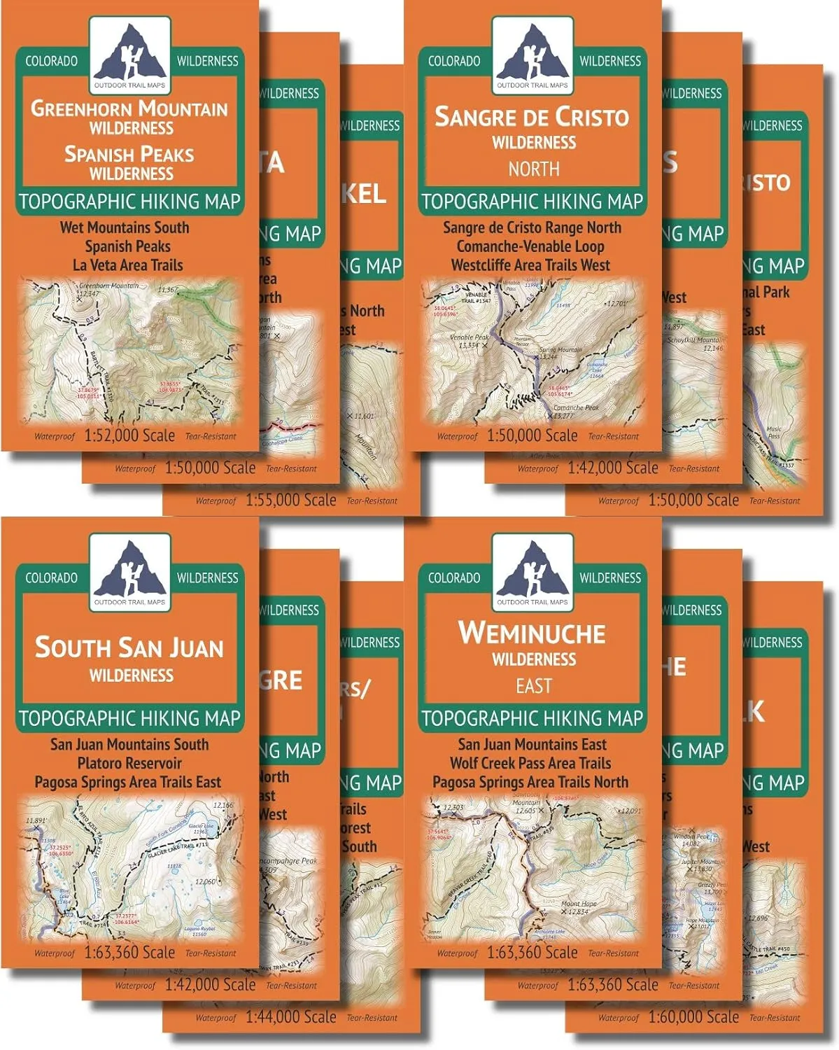 Outdoor Trail Maps The Colorado Wilderness Map Series, Volume 2 - Topographic Hiking 12 Map Pack (2019)