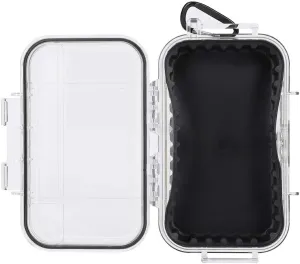 Outdoor Waterproof Storage Case Survival Shockproof Case, Waterproof Sealed Box Survival Storage Case, Airtight Pressure Proof Waterproof Sealed Box Survival Case 7.5 * 4.7 * 2.0in (Transparent)