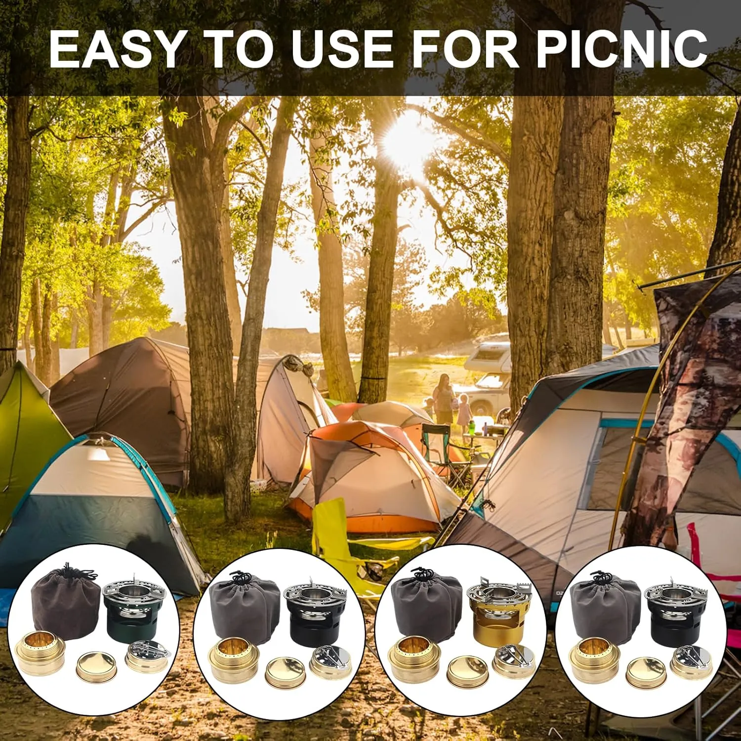 Outdoor Windproof Camp Stove Small Alcohols Backpacking Stove Light Weight Brass Spirits Burners Picnics BBQ Furnaces