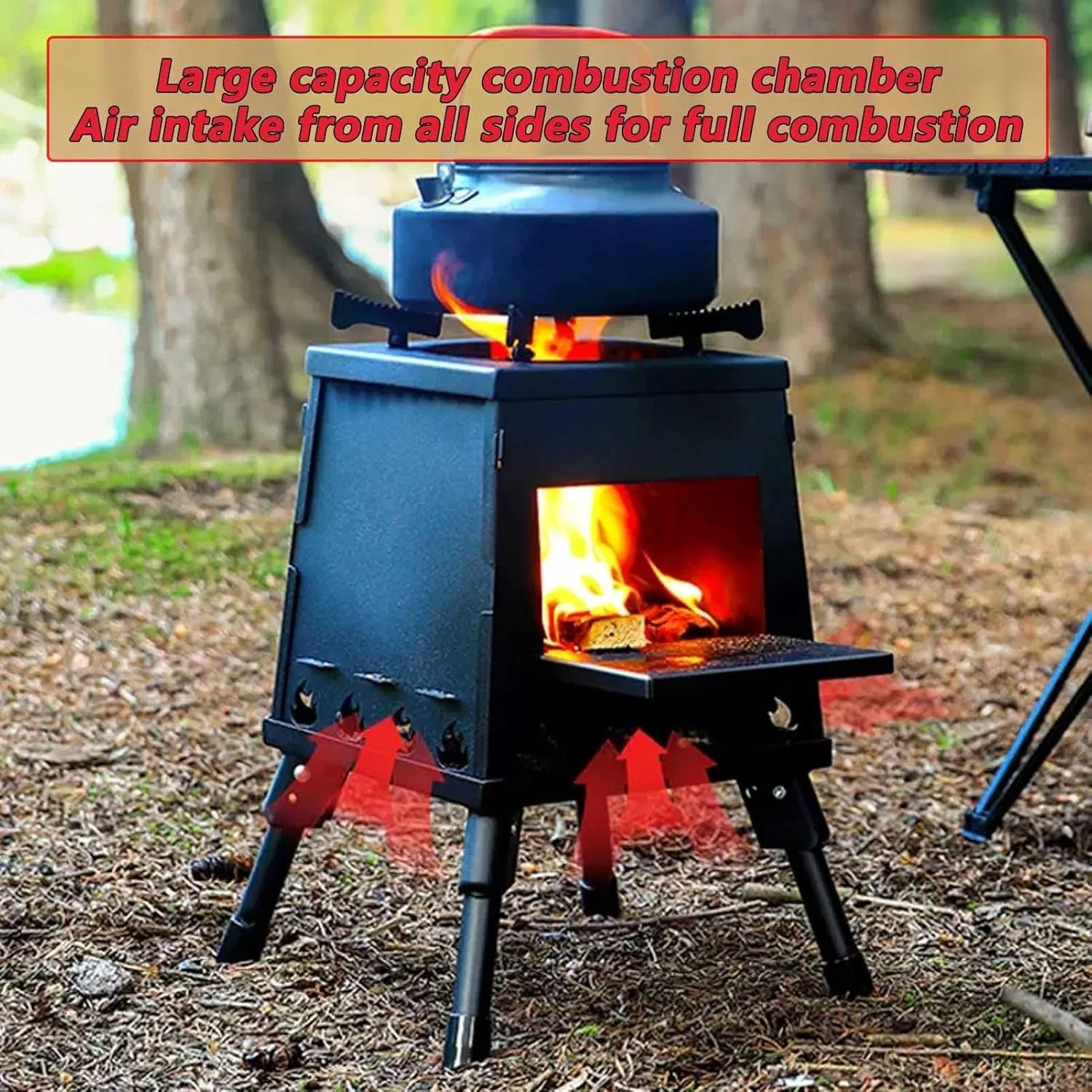 Outdoor Wood Burning Stove - Portable Detachable Wood Stove for Camping, Backpacking, Hiking - Includes Carry Bag - Emergency Survival Gear