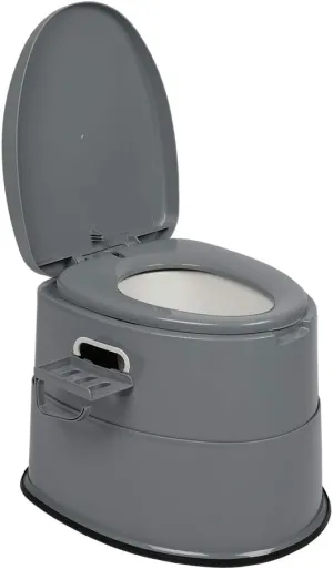 Outvita Portable Toilet, Outdoor Lightweight Porta Potty with Detachable Inner Bucket Removable Toilet Paper Holder for Camping Boat RV Hiking Living Room