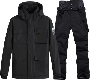 Oymyakon Men's Ski Jacket and Pants Set Waterproof Snowsuit Windproof Snow Suit Winter Outdoor Ski Suit