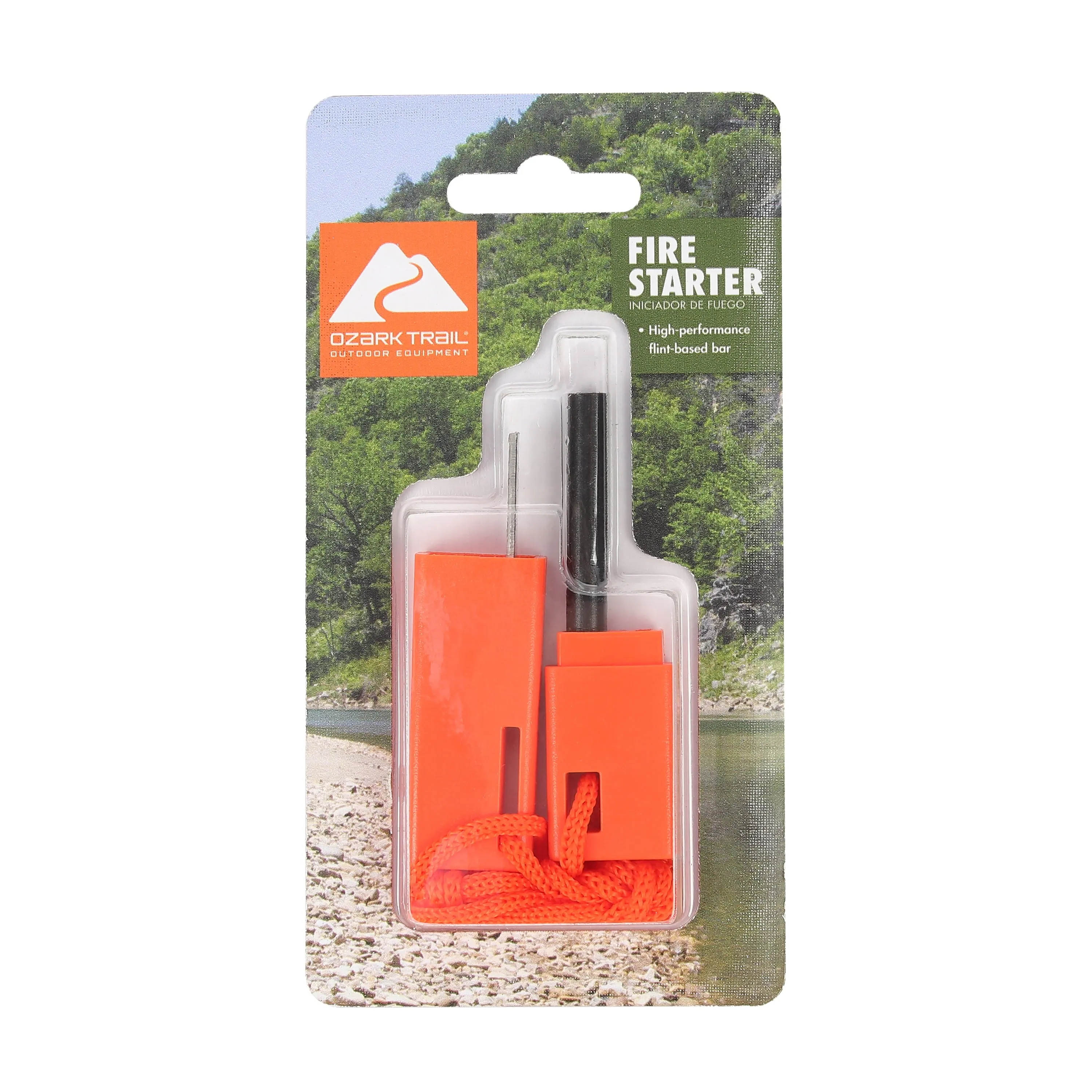Ozark Trail Flint and Steel Fire Starter, 0.75"D x 5.75"H x 3"W", Model 5118