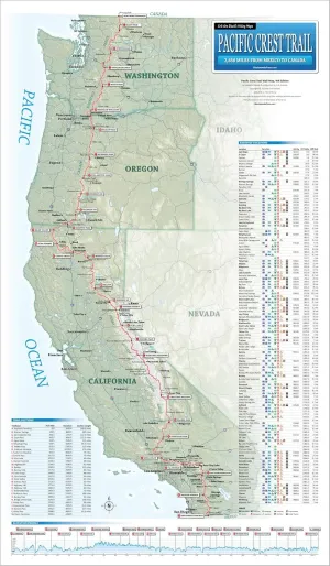 Pacific Crest Trail Wall Map - Laminated (14 x 24 inches) (Erik the Black’s Hiking Maps) Map – October 1, 2024