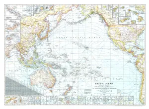 Pacific Ocean, and the Bay of Bengal Wall Map - Published 1943 by National Geographic