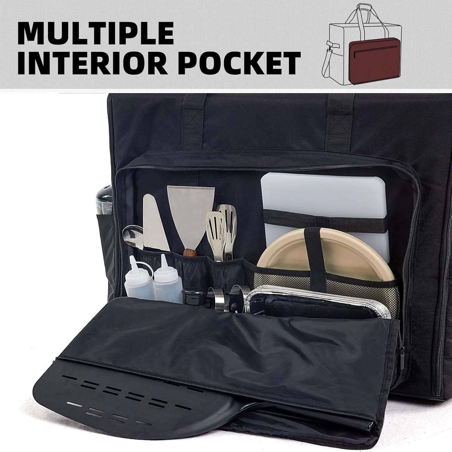 Padded Carry Bag for Camp Chef Outdoor Oven, Portable Camping Stove Carrying Case with Strap and Pockets, Also Works with Camp Chef, Deluxe/Professional Outdoor Oven (Bag Only)