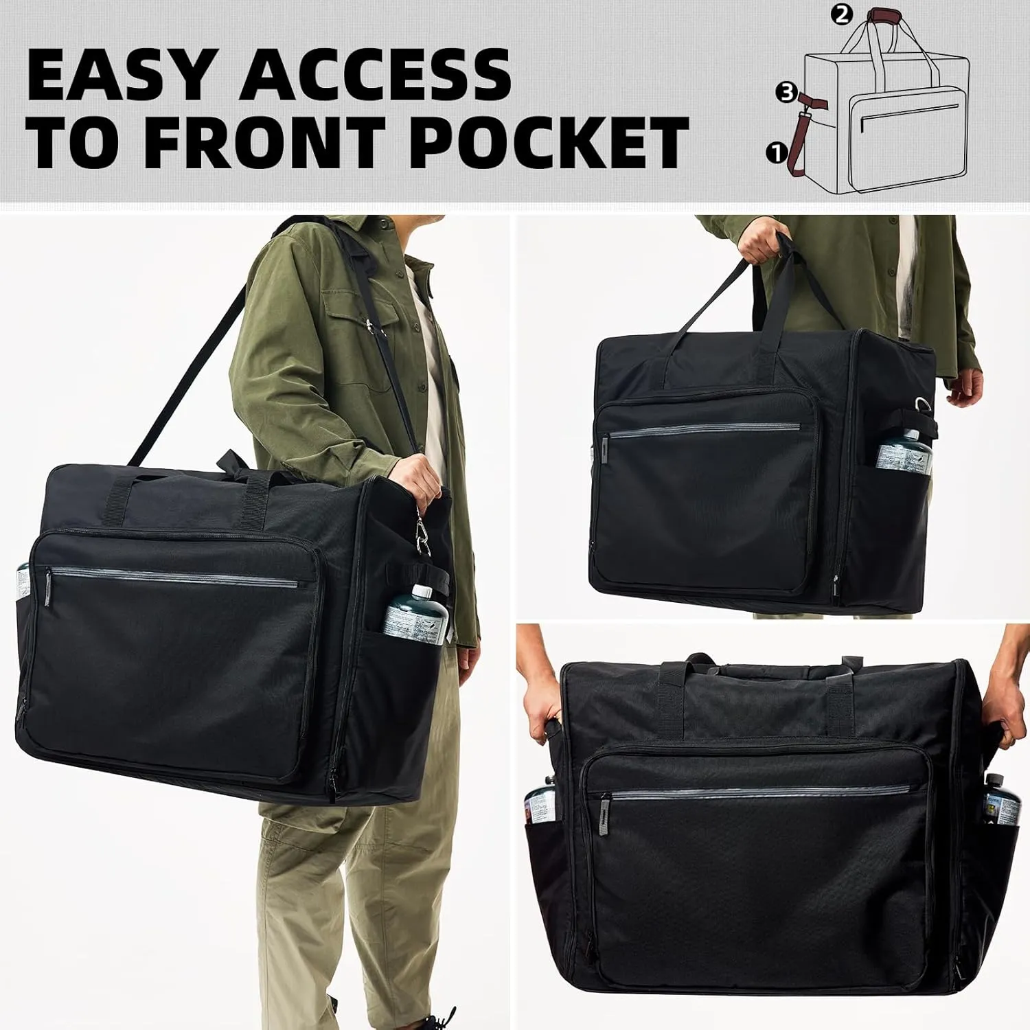 Padded Carry Bag for Camp Chef Outdoor Oven, Portable Camping Stove Carrying Case with Strap and Pockets, Also Works with Camp Chef, Deluxe/Professional Outdoor Oven (Bag Only)
