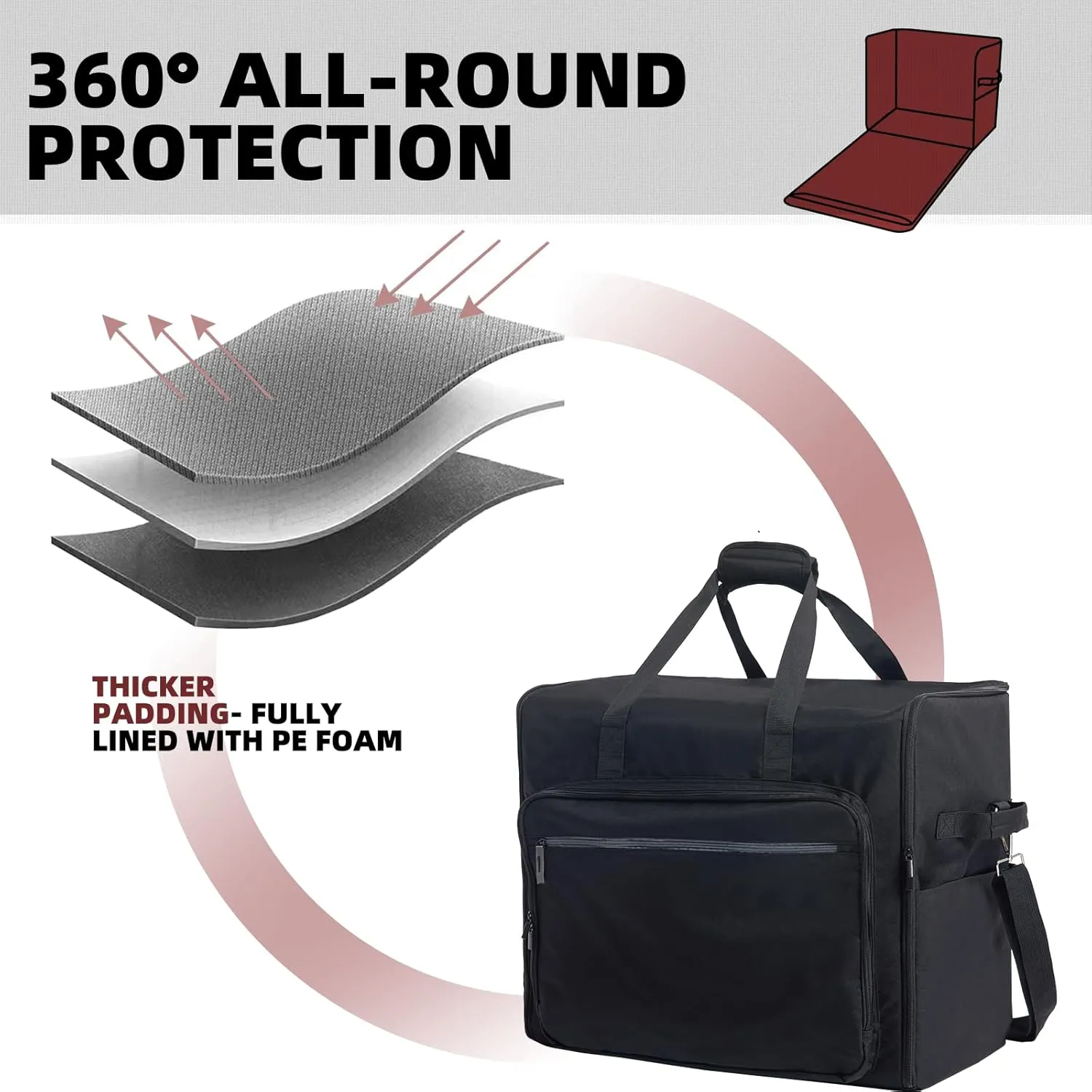 Padded Carry Bag for Camp Chef Outdoor Oven, Portable Camping Stove Carrying Case with Strap and Pockets, Also Works with Camp Chef, Deluxe/Professional Outdoor Oven (Bag Only)