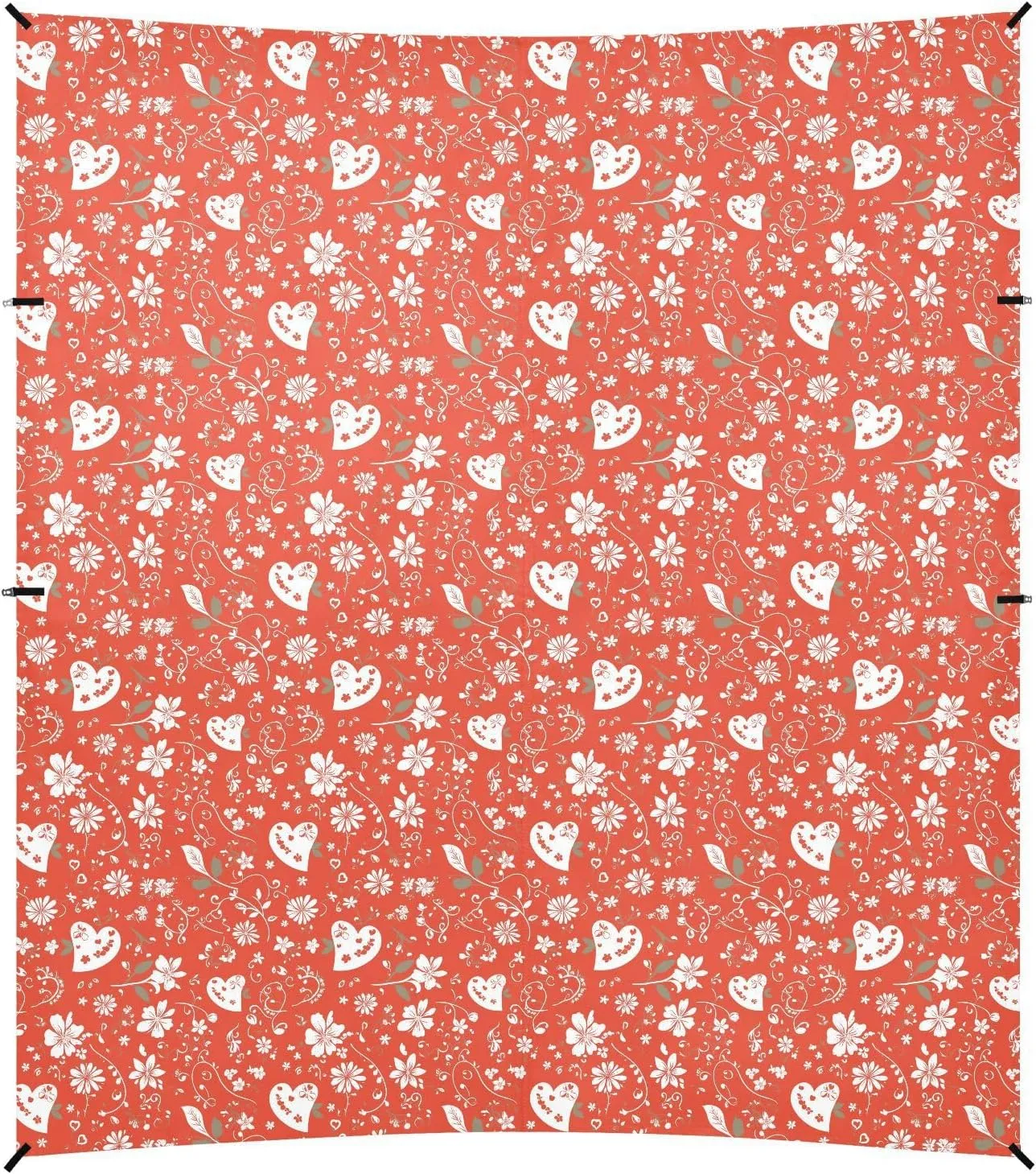 Paisley Flower Heart Stable Beach Tent UPF50 Easy Setup Shade Sun Shelter with Sand Shovel, Sandbags for Family Trips, Picnics & Camping