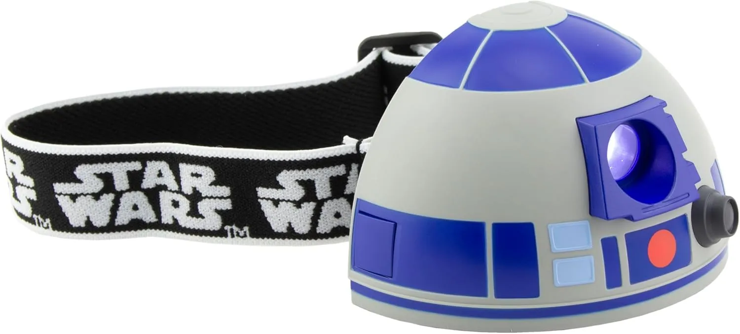 Paladone Star Wars R2-D2 Headlamp with Droid Sounds, Officially Licensed Disney Star Wars Head Lamp and Reading Light