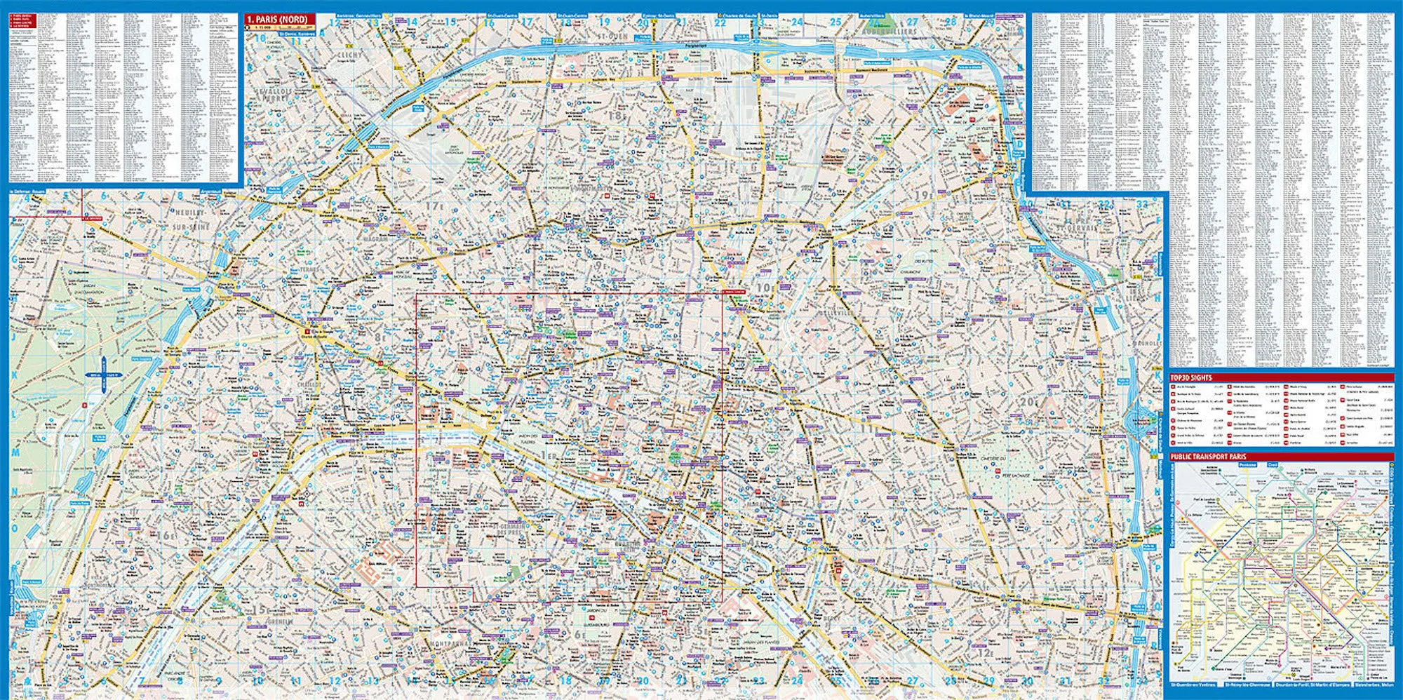 Paris Borch Folded Laminated Map