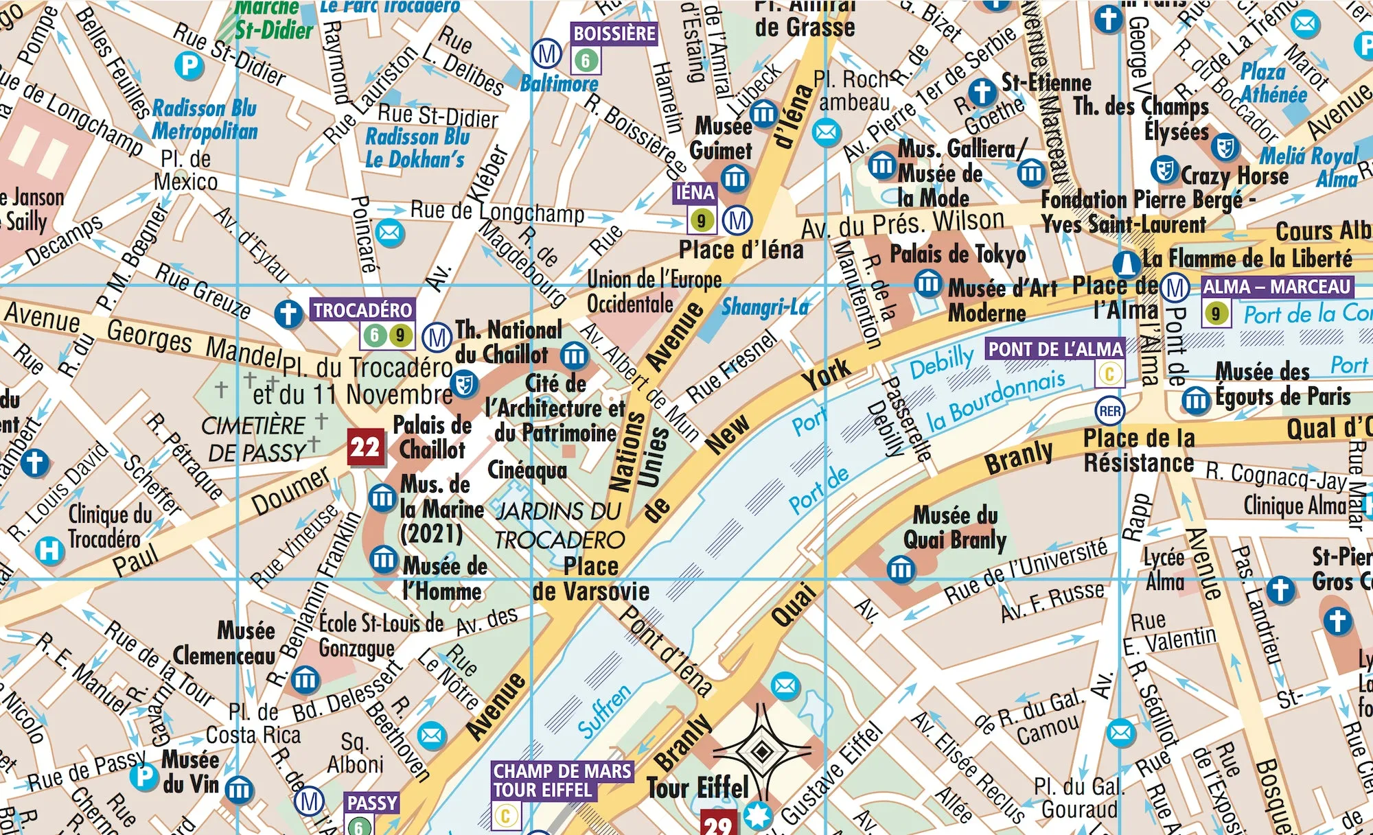 Paris Borch Folded Laminated Map