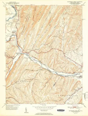 Pattersons Creek WV topo map, 1:24000 Scale, 7.5 X 7.5 Minute, Historical, 1951, 26.8 x 20.3 in