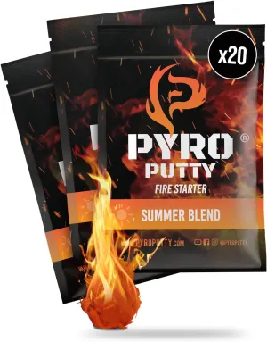 Phone Skope Pyro Putty: Single Use Waterproof Survival Fire Starter, 20 or 50 ct Foil Packs, Easy Tear, Easy Ignite, Fire Starters for Campfires