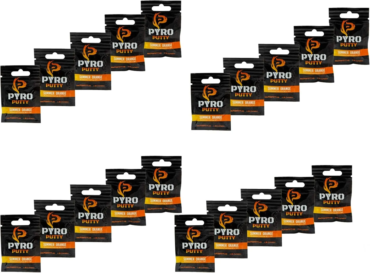 Phone Skope Pyro Putty: Single Use Waterproof Survival Fire Starter, 20 or 50 ct Foil Packs, Easy Tear, Easy Ignite, Fire Starters for Campfires