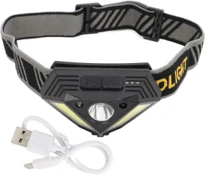Pilipane Bright Beam XPG COB Headlamp Rechargable Headlamp 600LM Strong Light Sensing Head Lamp for Outdoor Camping Mountain Climbing Adventure ABS Material Lightweight Adjustable Type C