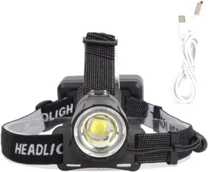Pilipane Headlamp, P70 4000LM High Brightness USB Charging Zoomable Large Power Strong Light Headlamp for Outdoor Camping Hunting, Running, Hiking, Fishing, Jogging