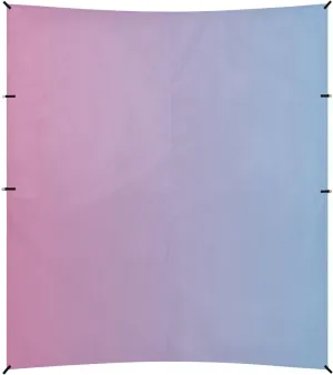 Pink Blue Gradient Foldable Beach Cabana UPF50  Protection Water-Resistant Shade Sun Shelter with Sand Shovel, Sandbags for Camping, Picnics, Backyard