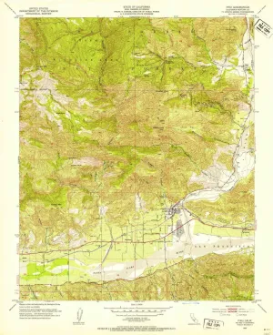 Piru CA topo map, 1:24000 Scale, 7.5 X 7.5 Minute, Historical, 1952, Updated 1953, 26.9 x 21.9 in