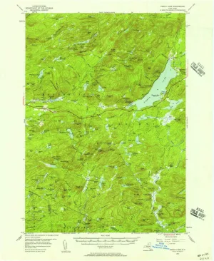 Piseco Lake NY topo map, 1:62500 Scale, 15 X 15 Minute, Historical, 1954, Updated 1957, 20.9 x 17 in