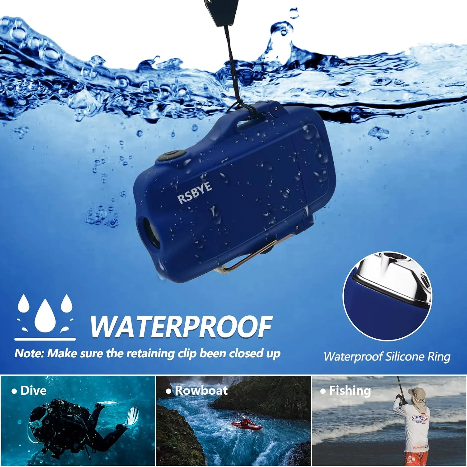 Plasma Lighter - Windproof, Rechargeable LED Flashlight with Lanyard - Blue