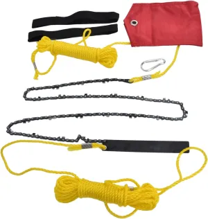 plplaaoo Pocket Chainsaw,Rope Saw,High Reach Tree Limb Hand Rope Saw,48 Inch Portable Chain Rope Saw,63 Teeth High Hardness Folding Rope Chain Saw for Camping, Handheld Survival Chain Saw