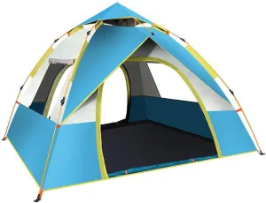Pop Up Tent Family Camping Tent 3-4 Person Tent Portable Easy Set Up Instant Tent Automatic Tent Waterproof Windproof for Camping Hiking(Color:2)