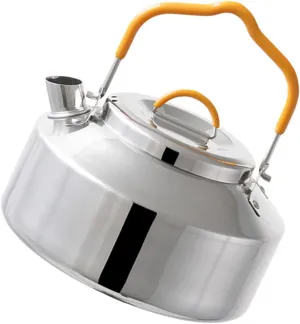 POPETPOP Stainless Steel Outdoor Kettle Portable Cookware for Camping Boiling Water Making Tea for Gas Stoves and Induction Cookers Durable Design with Convenient