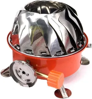 Portable Camping Stove Windproof with Piezo Ignition 2800W Lotus Gas Stove for Outdoor Cooking Gas Burner Cookware for Camping Hiking Picnic