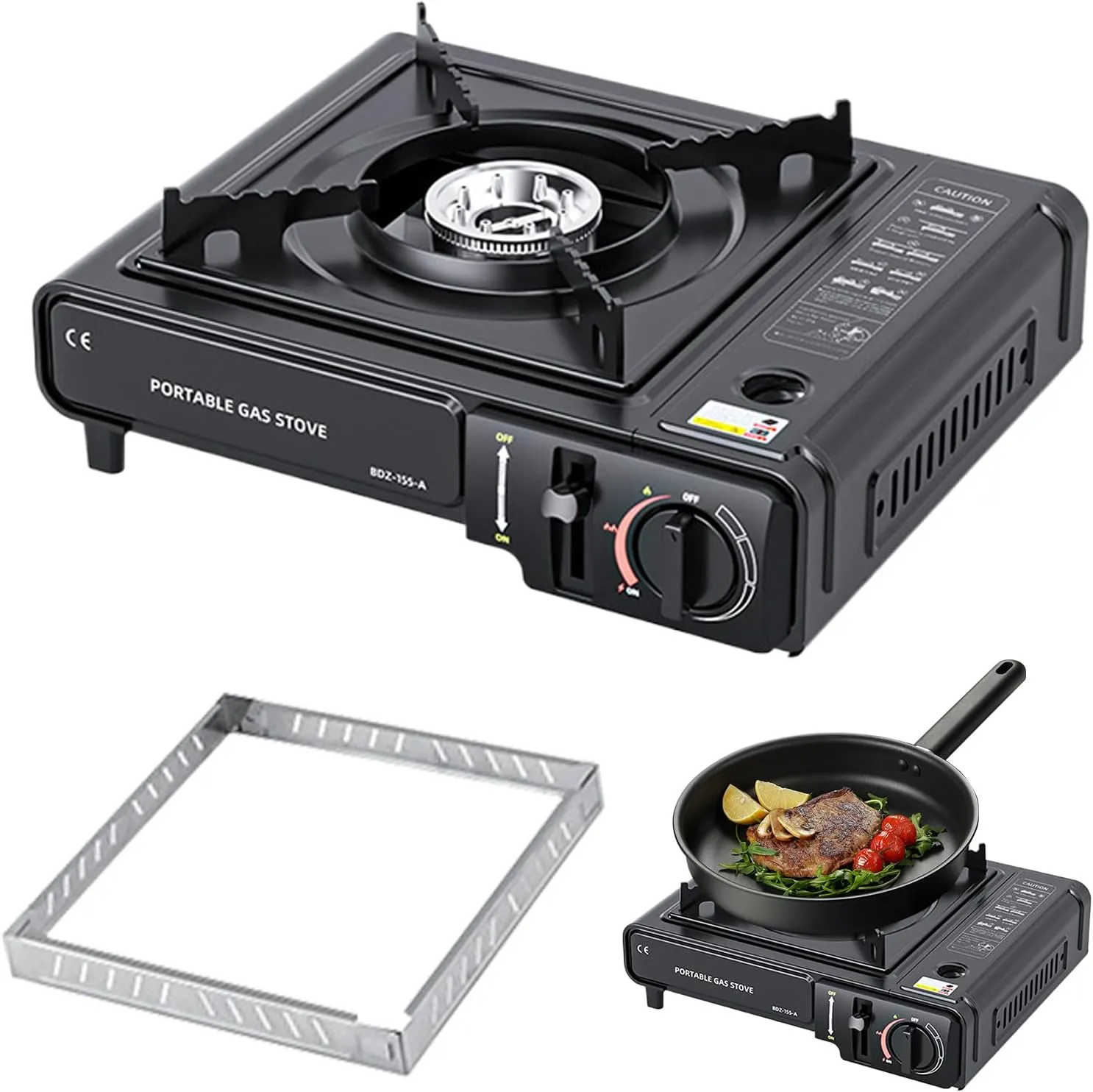 Portable Cassette Stove, Burner for Cooking Outdoor, High Performance Windproof Stove, Precise Heat Control Camp Cooker, Picnic Cookware, Travel Appliance, 34x26x8.2cm