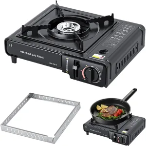 Portable Cassette Stove, Burner for Cooking Outdoor, High Performance Windproof Stove, Precise Heat Control Camp Cooker, Picnic Cookware, Travel Appliance, 34x26x8.2cm
