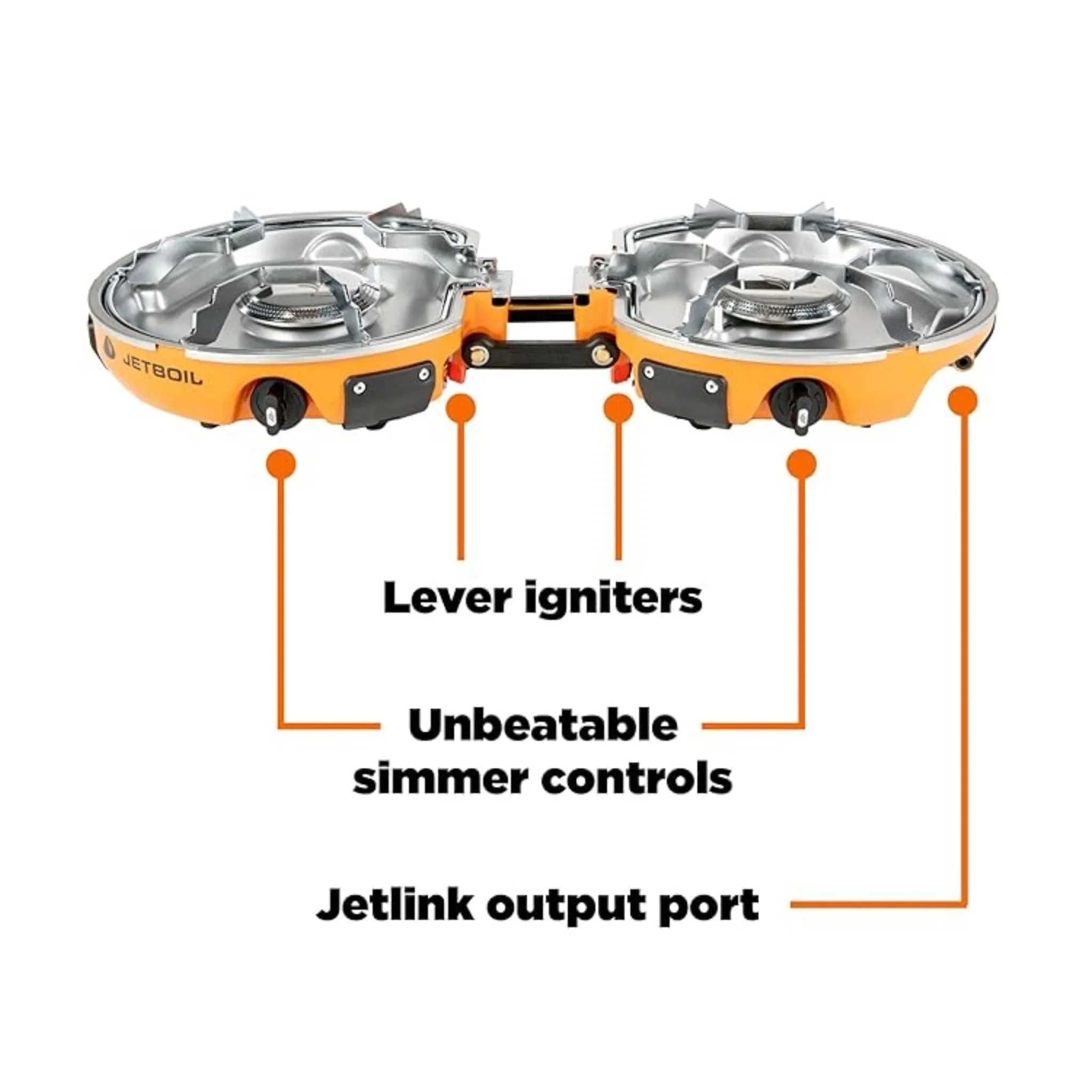 Portable Dual Burner Camping Gas Stove YC01 - Orange