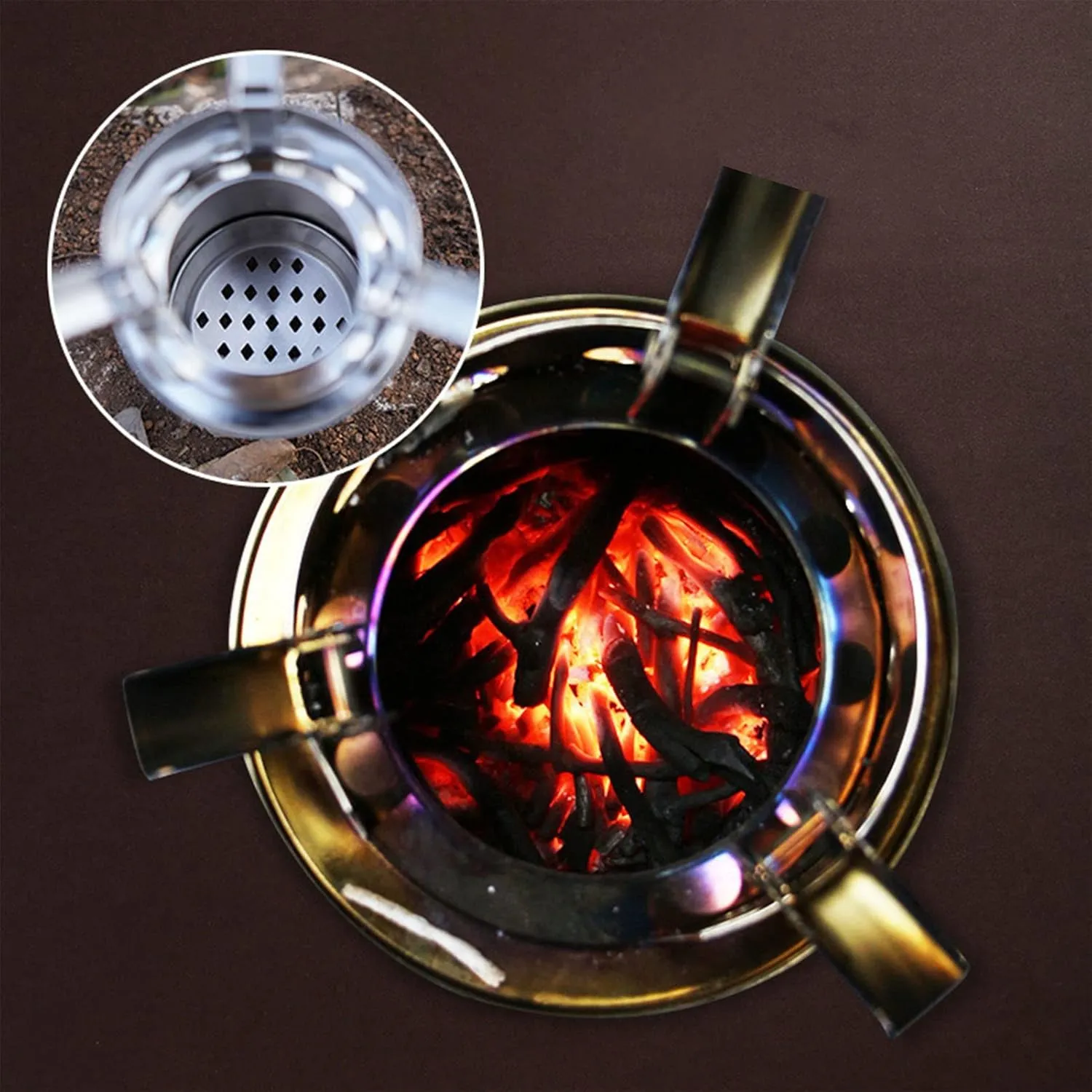 Portable Lightweight Camp Stove for Outdoor Hiking, Stainless Steel Wood Burning Camping Stove, Suitable for BBQ (Large for <50KG Dog 200x130x65mm)