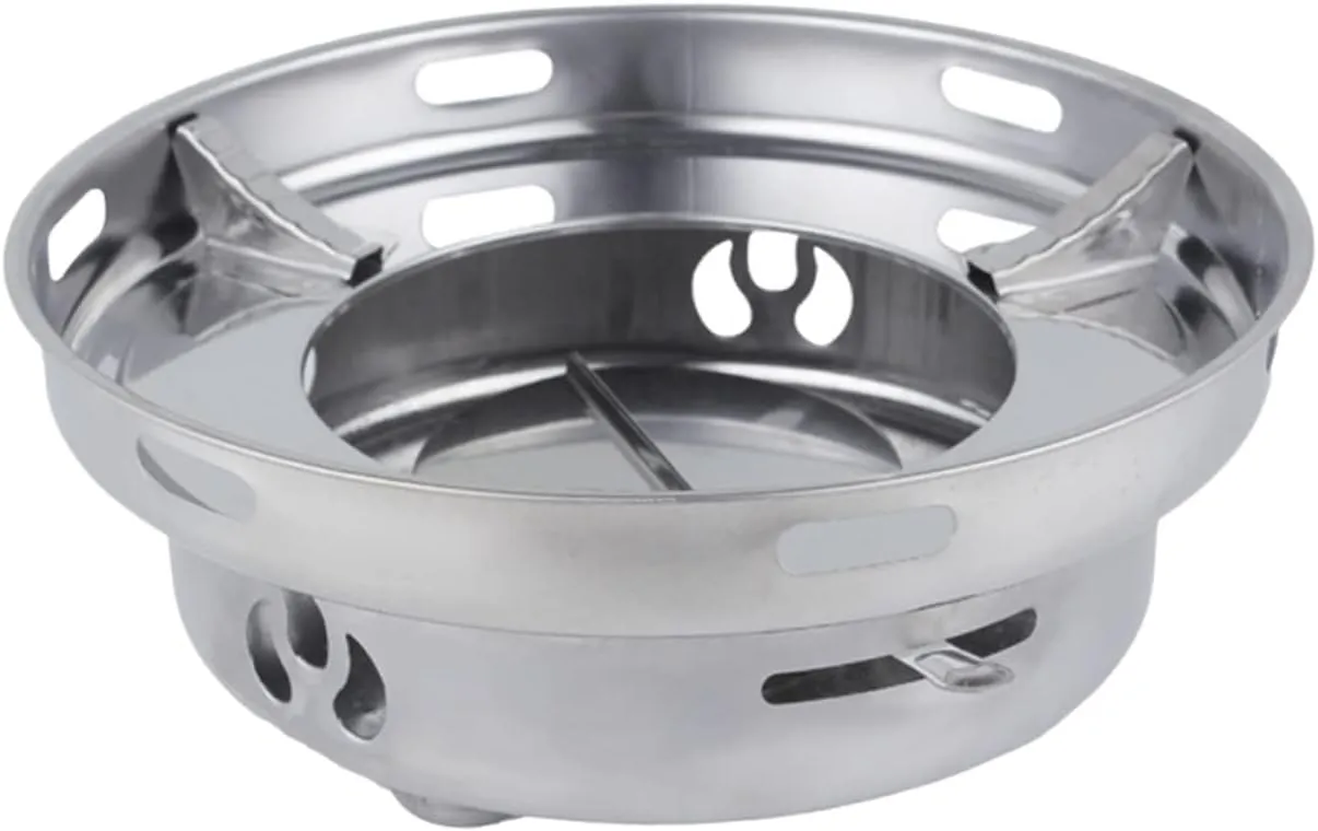 Portable Mini Alcohol Stove Lightweight Stainless Steel Camping Burner for Outdoor Cooking Compact Design for Picnics Hiking and Family Wind Resistant Easy to Use