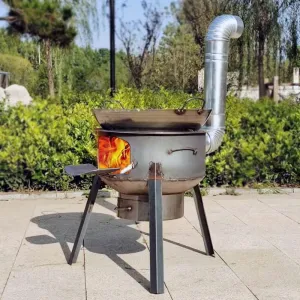 Portable Multi-Functional Camping Stove Outdoor Fire Heating Mobile Stove (Size: 52 * 60cm, Fuel Type: Coal/Wood)