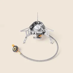 Portable Outdoor Windproof Camping Gas Stove, 3500W Mini Foldable Camp Stoves with AutomaticPiezo Ignition Stove for BBQ Outdoor Cooking Hiking Picnic Trekking and Camping