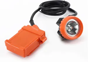 Portable Underground Mining Lamp, 5000MAH High Lumen Strong Light Mining Headlight Waterproof Safety Helmet Light Suitable for Outdoor Camping(Orange)