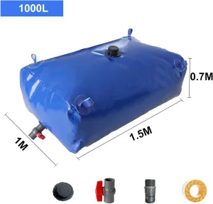 Portable Water Container with Faucet, Outdoor Agriculture Drought Resistant Foldable Soft Emergency Water Storage Bag, No Leak Military Water Storage Bladder Bag,for Camping/Travel
