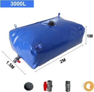 Portable Water Container with Faucet, Outdoor Agriculture Drought Resistant Foldable Soft Emergency Water Storage Bag, No Leak Military Water Storage Bladder Bag,for Camping/Travel